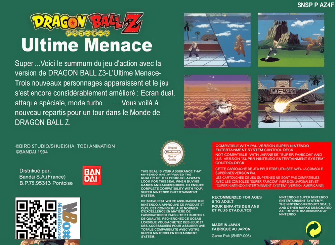 Dragon Ball Z : Ultime Menace — Box back